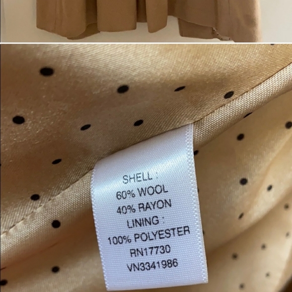 Merona Tan Wool Long Pea Coat Size S - Picture 7 of 7